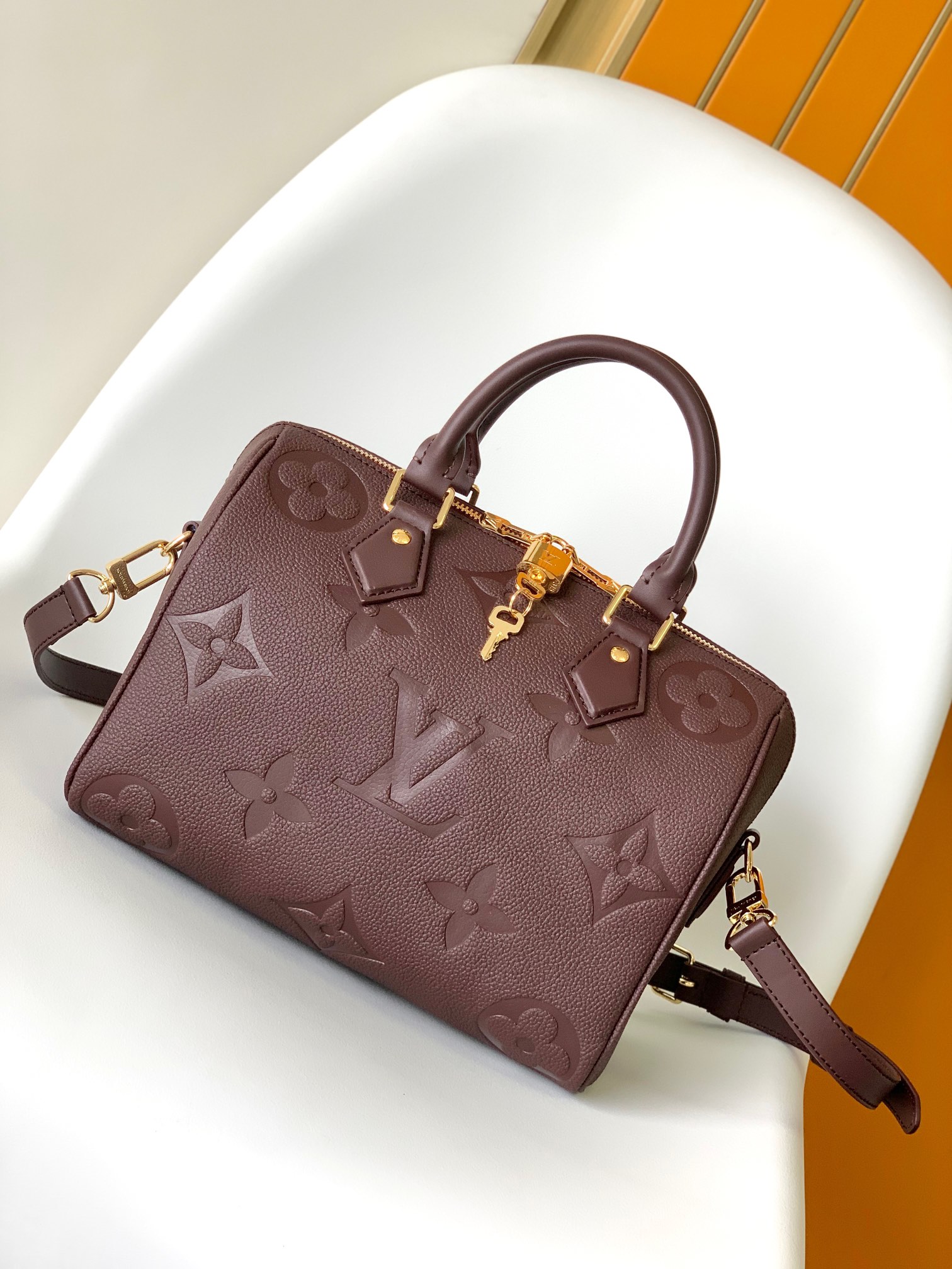 Louis Vuitton LV Classic Handbag Monogram Empreinte Model M27698 Gold Hardware Special Occasion Fashion Bag